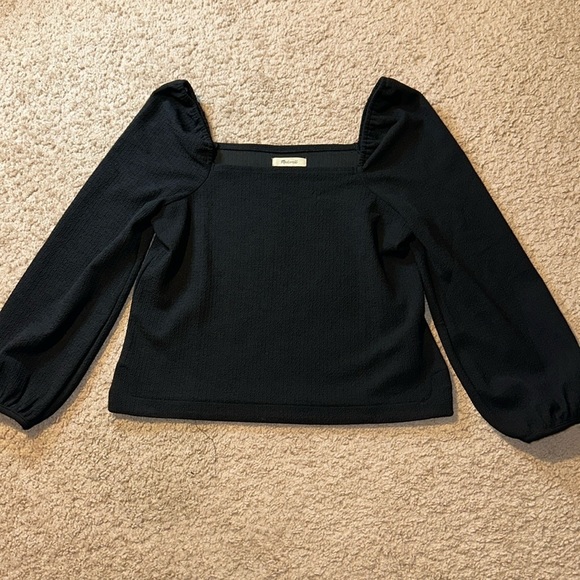 Madewell Crepe Square-Neck Puff-Sleeve Top - Picture 2 of 2